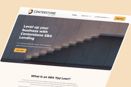 Website for Centerstone, a SBA lending company